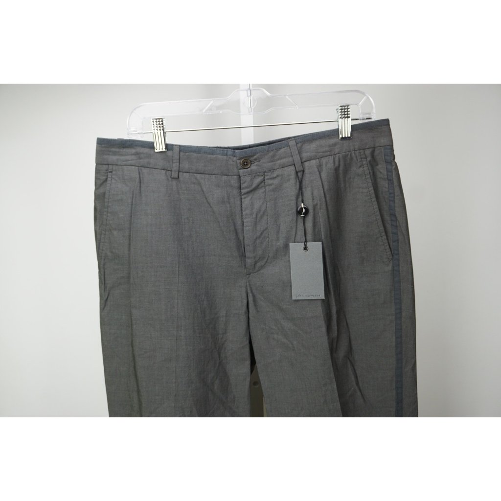 John Varvatos Stanton Concrete Gray Mens Cotton Pants Sz 50 Brand New